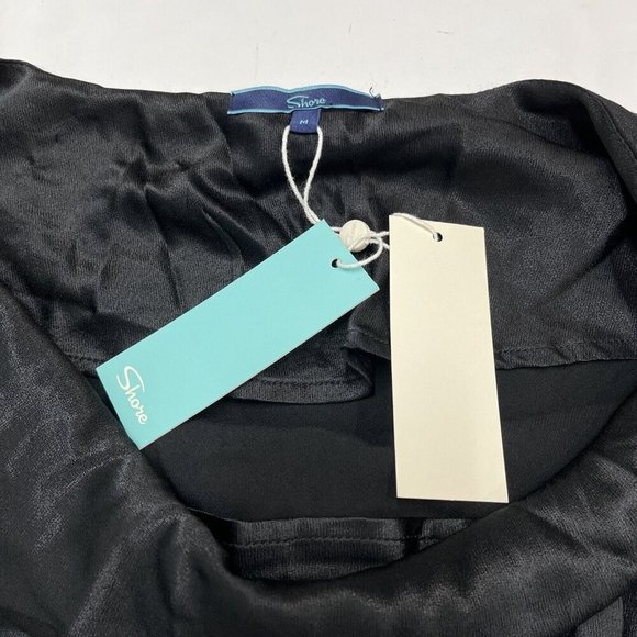 Shore Mini Dress Womens M Black Satin Slip Halter 90s Y2K Whimsigoth Witchy - Picture 5 of 9